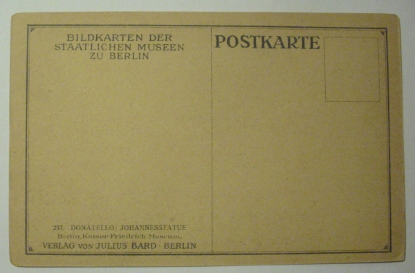 Postkarte Donatello, Johannesstatue - Bildkarten der staatlichen Museen zu Berlin